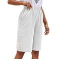thumbnail image 1 of Pantalones informales de mujer con corte recto y holgado - Pantalones de verano con bolsillos con botón - S-XXXL, 1 of 5