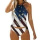 thumbnail image 1 of MKLEKYY Trajes De Baño Mujer Short Women'S Fashion Summer Independence Day Printed Sexy Lace Up Split Swimsuit (1), 1 of 5