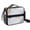 White and Copper, variant on Blue and Black Checkered Pattern Insulated Lunch Bag with Shoulder Strap and Bottle Holder,Bento School Lunch Bag Box,11x9.5x3.5 Inches