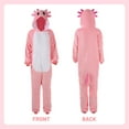 thumbnail image 4 of Axolotl Onesie Adult Animal Pajamas Axolotl Jumpsuit Homewear Sleepwear Zipper Hooded for Unisex, 4 of 9