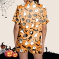 thumbnail image 5 of IMENGL Halloween Pajamas Set for Women Comfy Casual Short Sleeve Button Down Tops and Shorts Comfort Soft Loungewear Womens Pajama Sets,S-XXXL, 5 of 7
