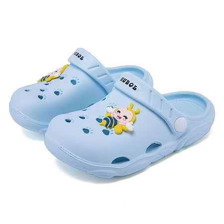

Girls Clogs With Cartoon Bee Charm Garden Shoes Summer Comfortable Lightweight Hollow Out Sandals For Toddler Children Kids