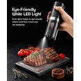 thumbnail image 3 of VicTsing Electric Salt and Pepper Grinder Set, Auto Pepper Mill Grinder with Charging Base & 4*Rechargeable Batteries, LED White Light, Adjustable Coarseness, for Kitchen & Outdoor, 2Pack, 3 of 8