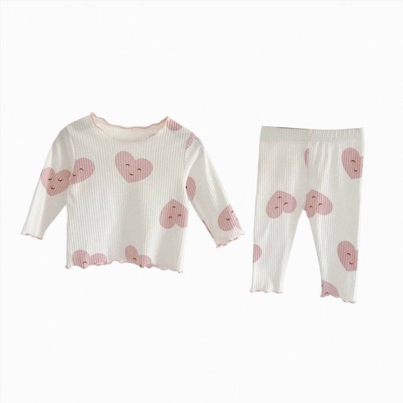 NIEWTR Toddler Pajamas Set for Boy Girl Newborn Clothes Long Sleeve Pullover and Elastic Waist Long Pants Soft Comfy for 18-24M 2T-4T Gift Set(A-White,3-4 Years)