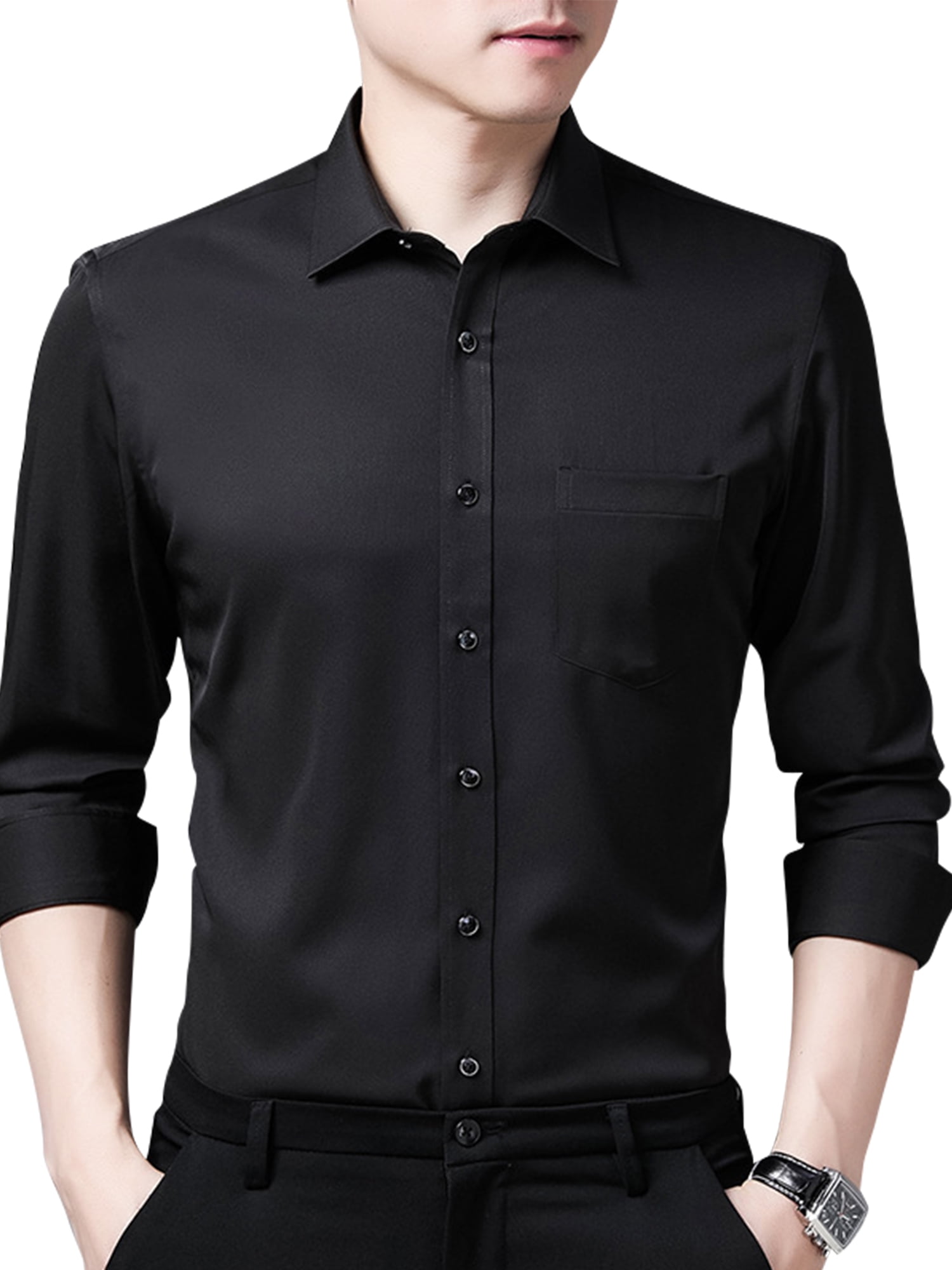 Long Sleeve Cuffed Button Down Shirt 