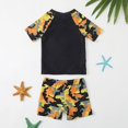 thumbnail image 3 of Boys Swimsuit 2 Piece Swim Set, Short Sleeve Rashguard Shirt and Bathing Shorts Swimwear, 3 of 7