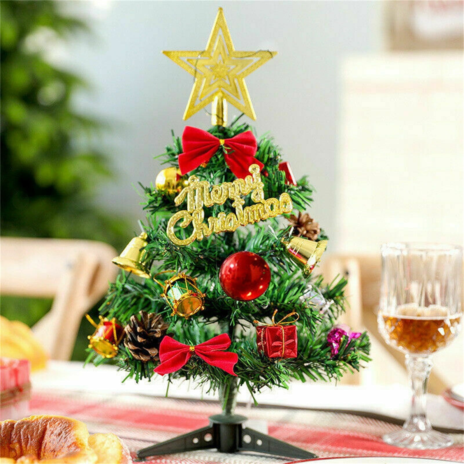 Details about   LED Artificial Small Mini Christmas Tree Tabletop Desk Christmas Tree Decor New 
