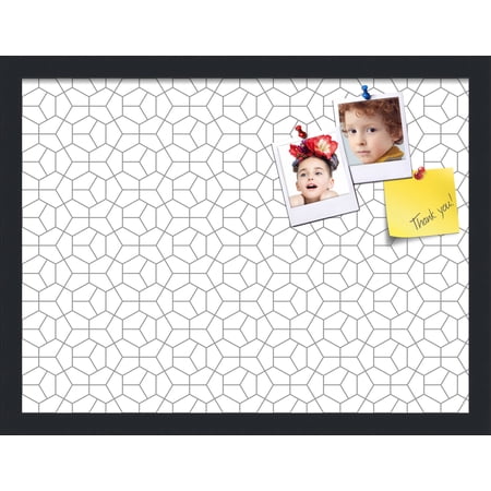 PinPix 20x15 Custom Cork Bulletin Board Modeco Hex Grey Poster Board Has a Fabric Style Canvas Finish Framed in Modeco Hex Grey by ArtToFrames (PinPix-1538)