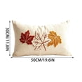 thumbnail image 3 of Cififendec Thanksgiving Lumbar Pillow Cover, 19.69"×11.81", Autumn Maple Leaf Embroidered Textured Fall Cushion Cover for Sofa Farmhouse Decor, 3 of 7
