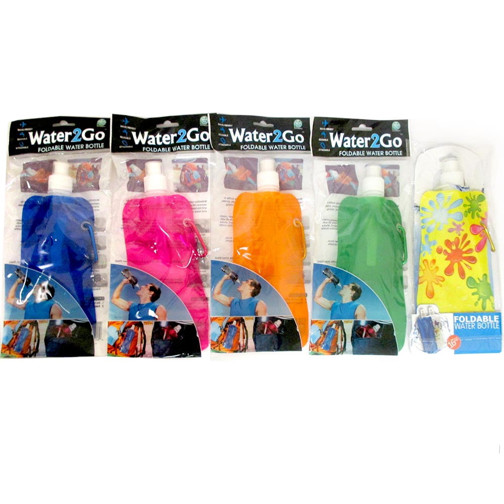12 Pcs Multicolor Flexible Collapsible Foldable Reusable Water Bottles Ice Bag !