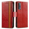 thumbnail image 3 of Case for TCL 20 S Cover Leather Wallet Folio Case Book Design Flip Magnetic Closure - Red, 3 of 5