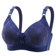 thumbnail image 1 of LOVZFMLL Bras for Women Woman's Printing Gathered Together Large Size Daily Bra Underwear No Rims Blue M, 1 of 1