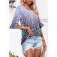 thumbnail image 3 of Blusa tipo túnica ROSELINLIN con estampado floral bohemio para mujer, azul, talla L, 3 of 4