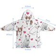 thumbnail image 7 of Bull Terriers and Hearts Blanket Hoodies for Kids 6-13YR Oversize Wearable Blanket Hoodies for Boys Girls Teens, 7 of 7