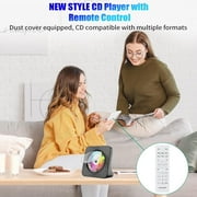 Qoosea CD Player Portable, Bluetooth CD Players for Home Desktop with HiFi Sound Speaker, FM Radio CD Music Player for Home with Remote Control Black