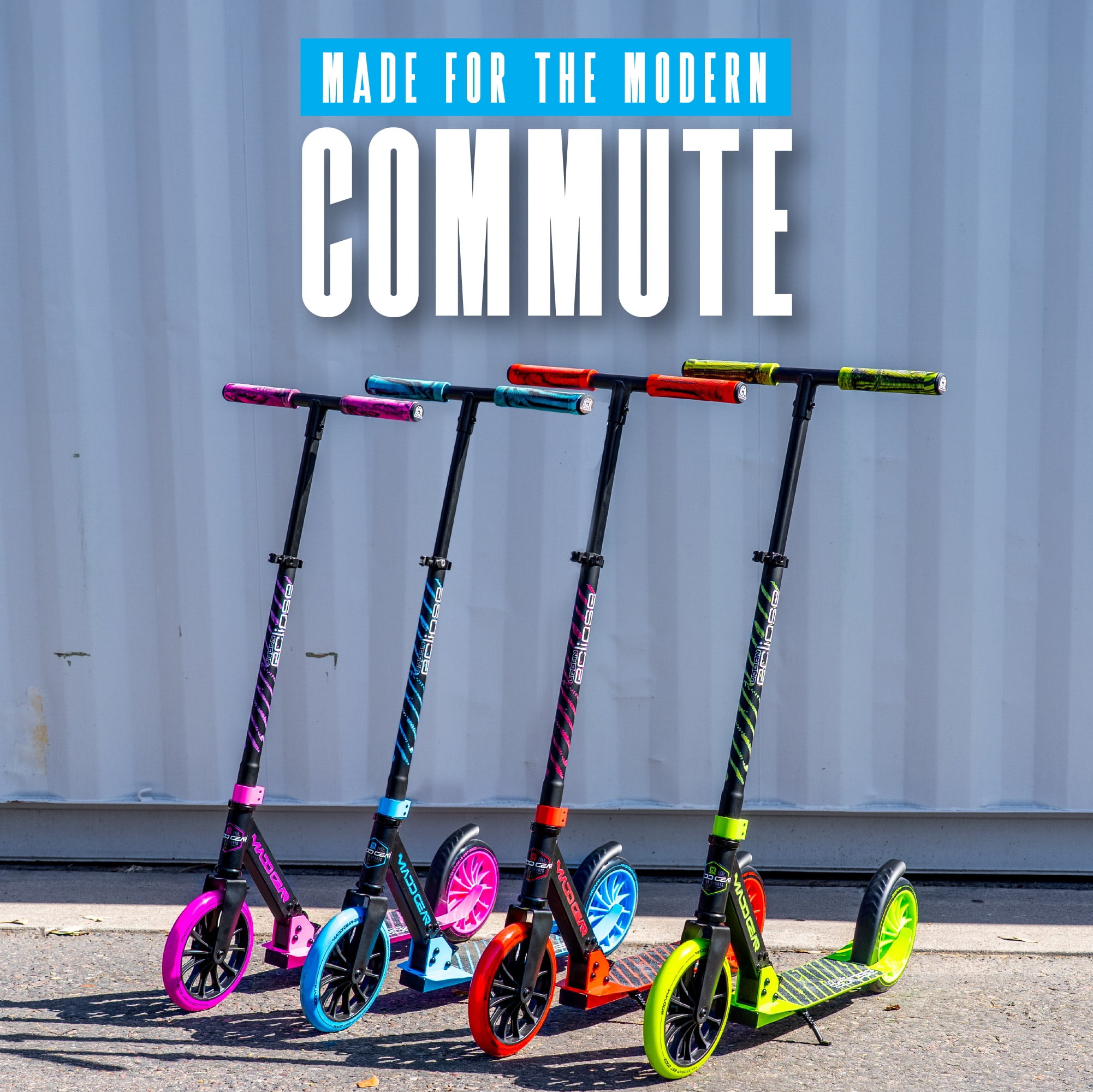 Madd Gear Eclipse Commuter 200mm Wheels Scooter - Great for Kids and Adults, Green