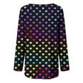 thumbnail image 5 of Juebong Chandail en Molleton pour Femmes Imprimé Saint-Valentin Col Rond Décontracté Léger à Manches Longues Chandail-Over, Chemises Multicolores pour Femmes, P, 5 of 5
