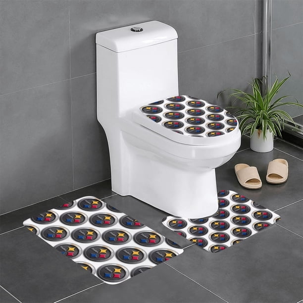 Juego de 3 alfombras de baño del equipo Steelers Alfombra antideslizante para baño de 24 x 16 pulgadas