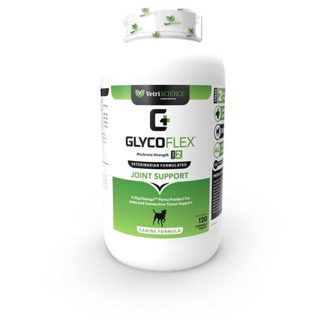 VetriScience Glycoflex 2 Hip and Joint Supplement for Active Dog Breeds, Chicken, 120 Count Bottle