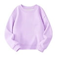 thumbnail image 7 of Boys Girls Winter Sweatsuits Long Sleeve Crewneck Pullover Top and Jogger Pants Set 2 Piece Thermal Outfits (3 Years, Purple & Black), 7 of 7