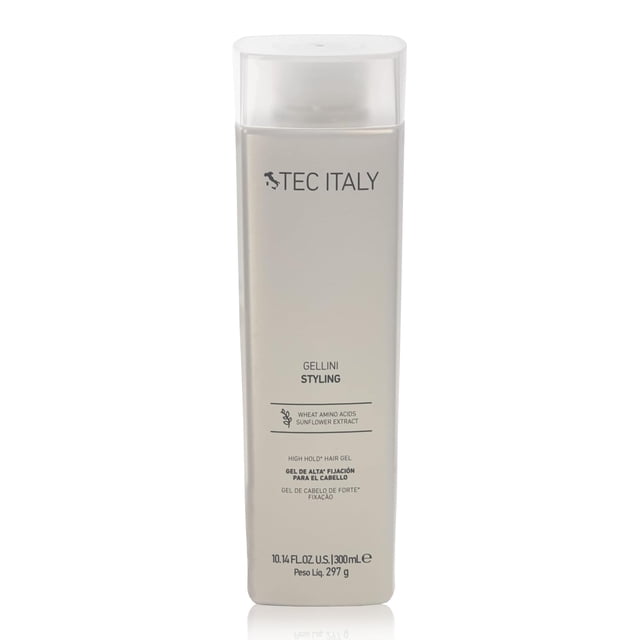 TEC ITALY Gelliny Gel de Alta Fijación 300 ml | Gel Capilar para Crear Estilos con Efecto Húmedo | No Deja Residuos, Fácil de Eliminar, Mejora Apariencia y Definici&am