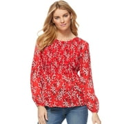 Scoop Floral Print Ruffle Top Women's