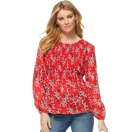 Scoop Floral Print Ruffle Top Women's