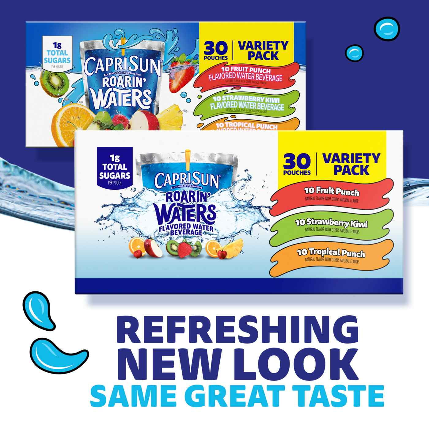 2 Pack Capri Sun Roarin' Waters Water Beverage 30 pk Pouches - Variety Pack
