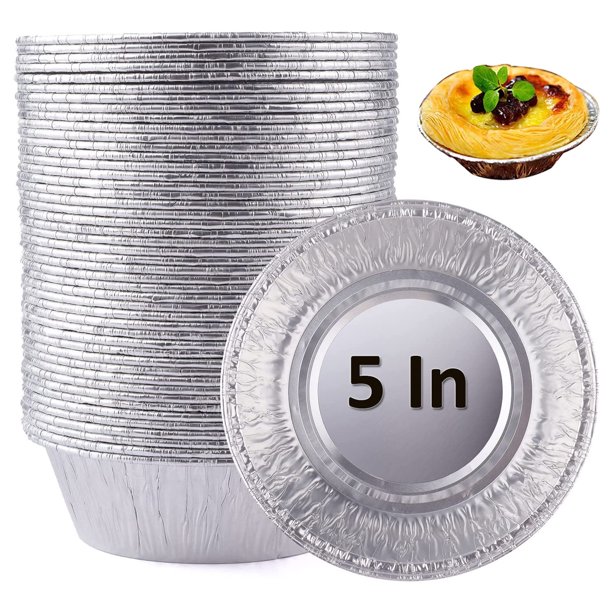 5 Inch Aluminum Foil Mini Pie Pans 50Pcs Disposable Small Mini Pie Tins Pot Pie Tins For