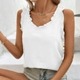 thumbnail image 4 of ZyeKqe Summer Tank Tops for Women Casual Sleeveless Shirts Ruffle V Neck Loose Fitted Going out Tops, 4 of 6