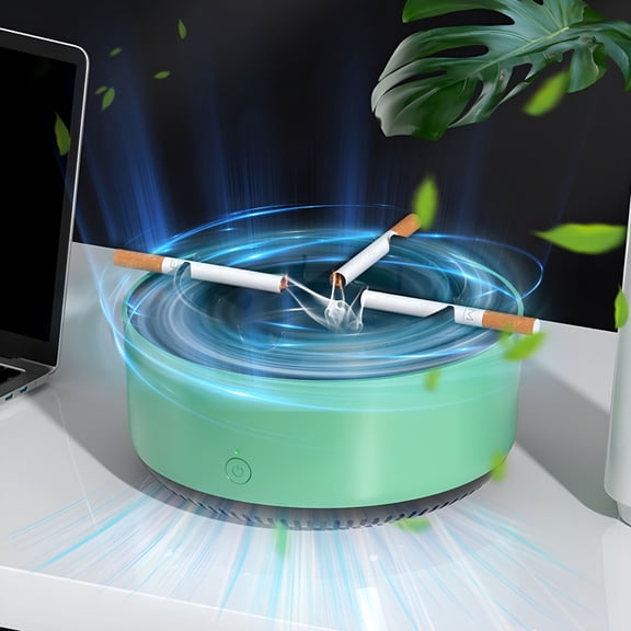 HIBIBUD 2-in-1 Smokeless Ashtray Purifier with Advanced Filtration System, Indoor and Outdoor Use - Perfect for Cigarettes, Cigars, home, office, and car. Batteries required, timing function