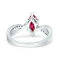 thumbnail image 3 of Marquise Art Deco Infinity Wedding Engagement Ring Simulated Ruby CZ 925 Sterling Silver size 5, 3 of 5