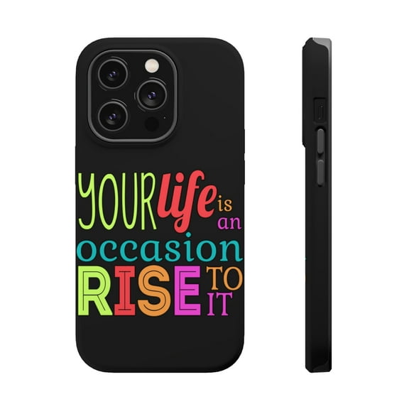 DistinctInk Tough Case for Apple iPhone 15 PRO (6.1" Screen), Compatible with MagSafe Charging - Life An Occasion Rise To It