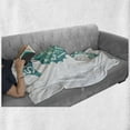 thumbnail image 6 of Animal Soft Flannel Fleece Blanket, I Love You Sea Words with Pipefish Species Holiday Sunny Hot Places Holiday Vacation Theme, Cozy Plush for Indoor and Outdoor Use, 50" x 70", Teal, by Ambesonne, 6 of 6