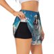 thumbnail image 1 of Balery Starry Sky Cloud Bulldog Pantalones cortos deportivos para mujer con forro y dos bolsillos, elásticos, para entrenamiento, gimnasio, yoga-X-Large, 1 of 7