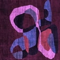 thumbnail image 1 of Ahgly Company Indoor Square Oriental Purple Modern Area Rugs, 7' Square, 1 of 4