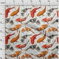 thumbnail image 2 of oneOone Cotton Jersey White Fabric Bubbles & Koi Fish Ocean Diy Clothing Quilting Fabric Print Fabric By Yard 58 Inch Wide, 2 of 4