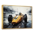 thumbnail image 2 of Designart "Vintage Grand Prix Racing Formula Car in Yellow and Black I" Architecture Framed Wall Art - Modern Yellow Race Tracks Living Room Framed Canvas Art, 2 of 6
