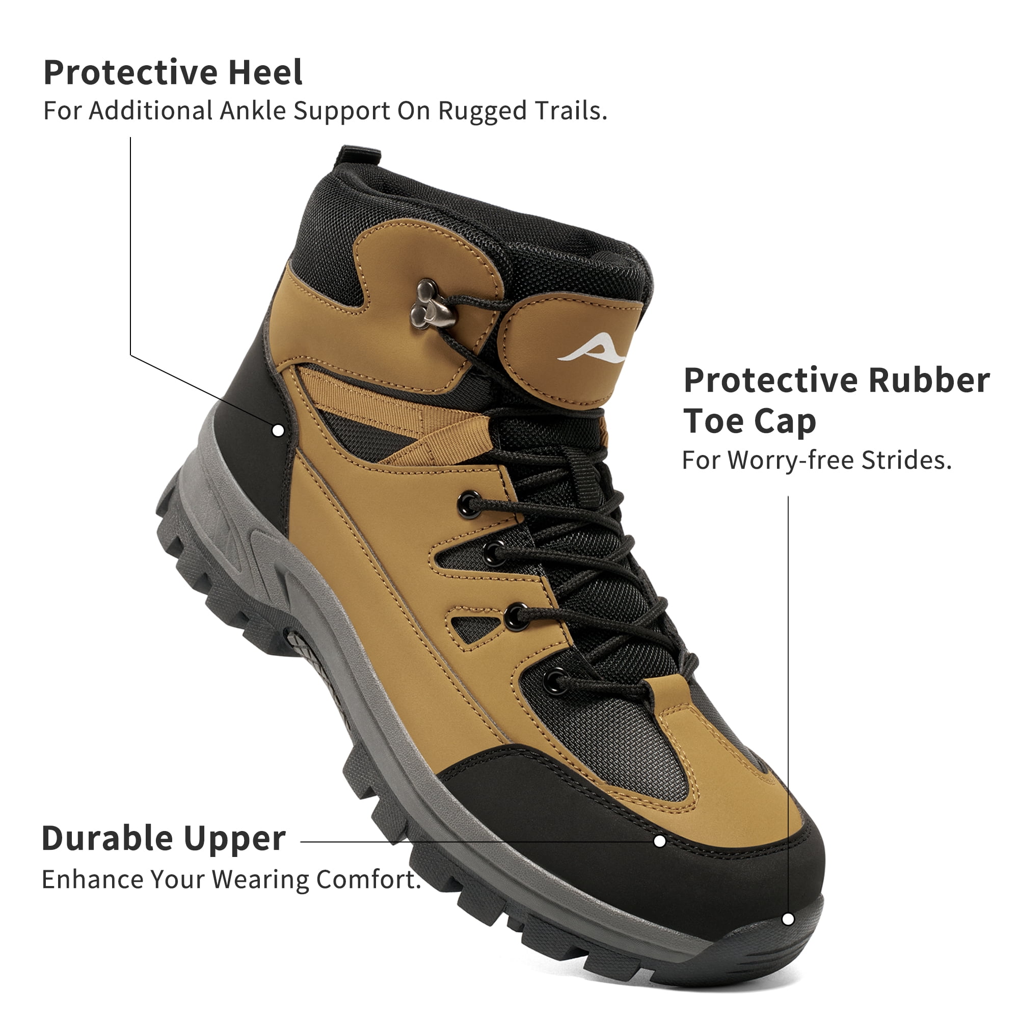 MeMoride Men's Waterproof Hiking Boots Outdoor Mid Trekking Lightweight Mountaineering Shoes