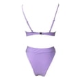 thumbnail image 2 of Yuemengxuan Women Split Swimsuit Set, Solid Color Backless Bikini + High Waist Panties for Summer, 2 of 7