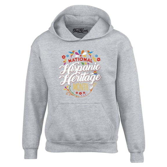Shop4Ever Men's National Hispanic Heritage Month Hooded Sweatshirt Hoodie X-Large Sports Grey