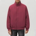 thumbnail image 2 of Jackets for Men, Mens Stand Collar Bomber Jacket Raglan Sleeve Zipper Snap Loose Fit Coat Fall Winter Trendy Casual Street Outerwear, 2 of 5