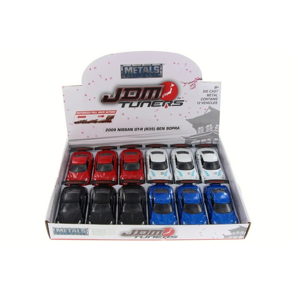 2009 Nissan Ben Sopra GT-R R35 Diecast Car Package - Box of 12 1/32 Scale Diecast Model Cars, Assorted Colors