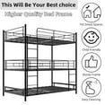 thumbnail image 6 of Twin Over Twin Over Twin Triple Bunk Bed Frame, Heavy Duty Detachable Bunk Beds for 3, Metal 3 Bunk Beds with 2 Ladder & Guardrail for Teens Adults (Black), 6 of 7