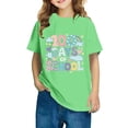 thumbnail image 1 of Fiudx Camiseta para Niños, Suave Mezcla de Poliéster, Cuello Redondo Moderno, Manga Corta Cómoda, Uso Diario Informal, Moda para Niños y Niñas, Lavado a Mano., 1 of 6