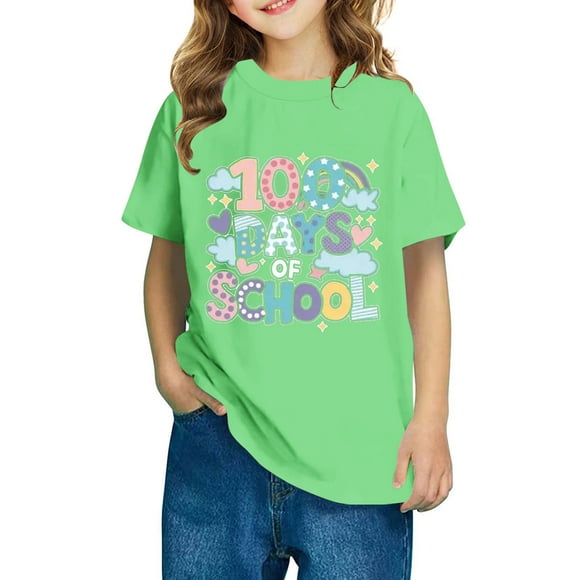 Fiudx Camiseta para Niños, Suave Mezcla de Poliéster, Cuello Redondo Moderno, Manga Corta Cómoda, Uso Diario Informal, Moda para Niños y Niñas, Lavado a Mano.