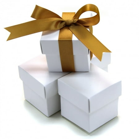 Koyal 2-Piece 10-Pack Square Favor Boxes, White