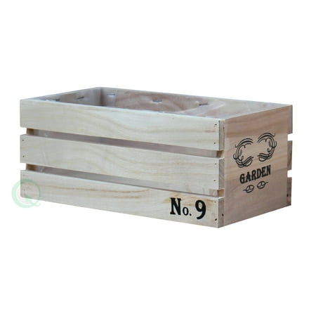 - Distressed Wood Crate Planter - Small