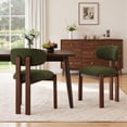 thumbnail image 5 of AFO Upholstered Dining Chairs Set of 4, Solid Wood Dining Room Chairs with Ergonomic Padded Backrest, Modern Chenille Side Chair for Kitchen, Dining Room & Café, Green, 5 of 11