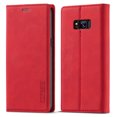thumbnail image 2 of Wallet Case For Samsung S8, Premium PU Leather Flip Strong Magnetic Closure [Kickstand][RFID Blocking][Card Holder Slots] Retro Shockproof Cover Men/Women For Samsung Galaxy S8, Red, 2 of 11